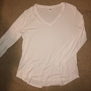 White v neck long sleeve